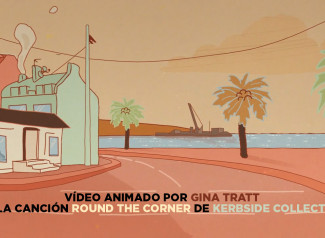 Animación, animation, vídeo animado realizado por la artista Gina Tratt de la canción Round The Corner de Kerbside Collection.