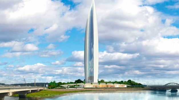 Edificio Torre Mohamed VI en Rabat obra del arquitecto español Rafael de la Hoz.