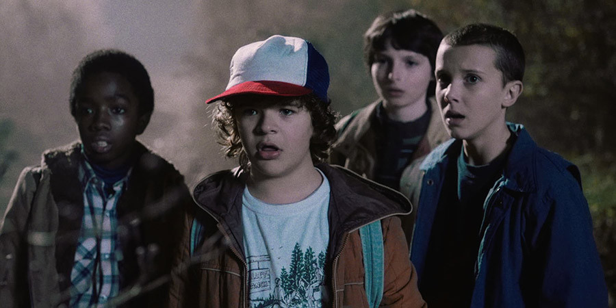 Plano frontal de los protagonistas de Stranger Things