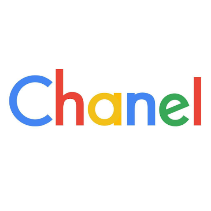El diseñador gráfico REILLY fusiona el nombre de Chanel con el logo de Google