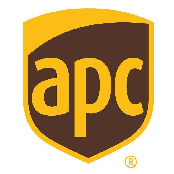 El diseñador gráfico REILLY fusiona el nombre de APC con el logo de UPS