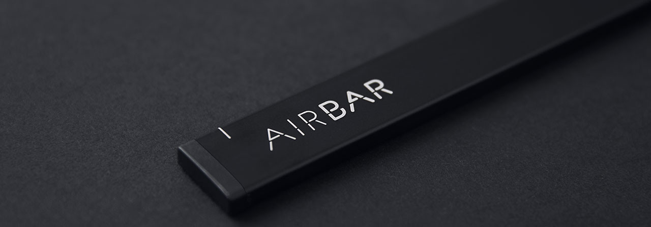 AirBar. Foto de cerca del modelo negro.