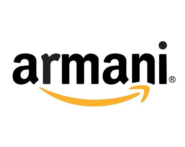 El diseñador gráfico REILLY fusiona el nombre de Armani con el logo de Amazon