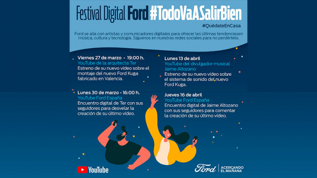 Festival Digital Ford. Ford se alía con artistas y comunicadores digitales para ofrecer las últimas tendencias en música, cultura y tecnología en un ciclo de encuentros virtuales en redes sociales.