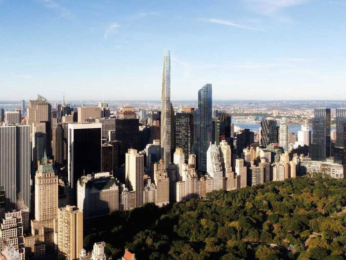 Vista del edificio Steinway Tower en el Midtown Manhattan.