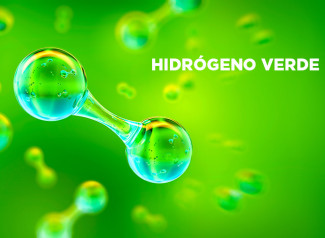 Qué es el Hidrógeno verde. Producción de una molécula de gas de hidrógeno verde H2 alimentada por electricidad renovable, energía ecológica alternativa sostenible de hidrógeno no contaminante H2, el combustible de la industria en el futuro.