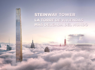 La torre de viviendas Steinway Tower situada en 111west 57th street de Nueva York es uno de los edificios más altos del mundo con 435 metros.