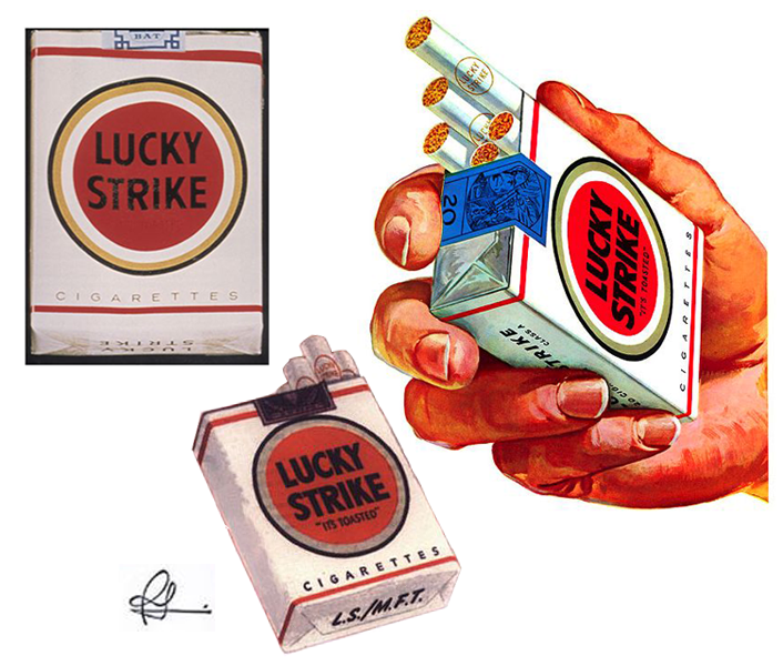 Raymond Loewy rediseñó el logotipo de LuckyStrike