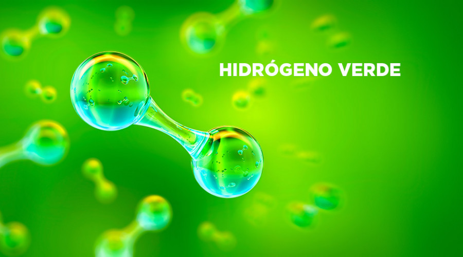 Qué es el Hidrógeno verde. Producción de una molécula de gas de hidrógeno verde H2 alimentada por electricidad renovable, energía ecológica alternativa sostenible de hidrógeno no contaminante H2, el combustible de la industria en el futuro.