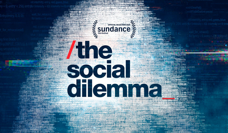 Cartel de el dilema de las redes sociales, documental de Netflix presentado en el Festival de Sundance