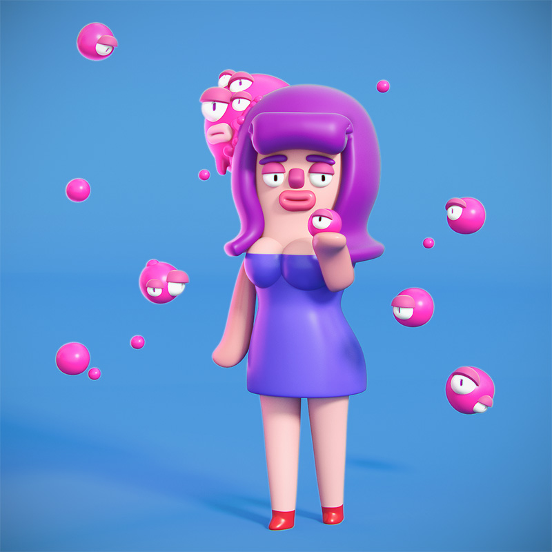 Ilustracion 7 diseño 3D Cosmik Madness, Roberta the homunculus queen