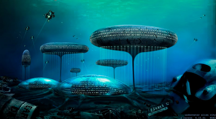 Underwater city 1. Ciudad submarina obra de un autor desconocido