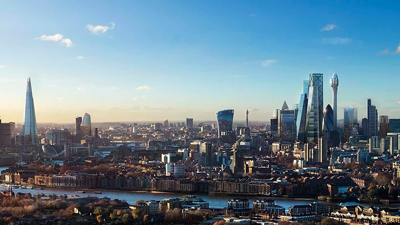 Vista general de la ciudad de Londres con el edificio The Tulip claramente visible en su skyline