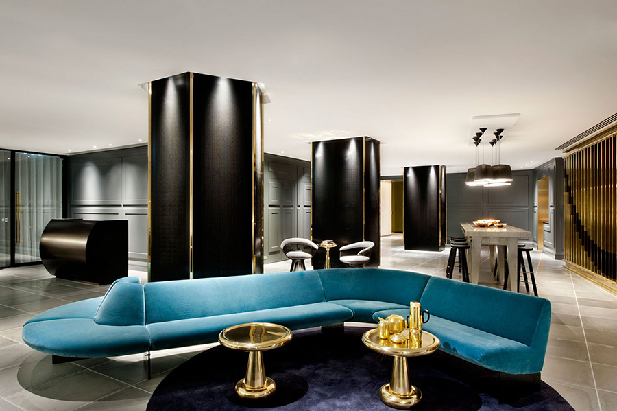 Diseño del interior del Hotel Mondrian de Londres realizado por Tom Dixon