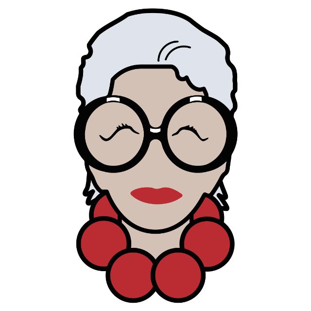 Emoji de la diseñadora Iris Apfel.