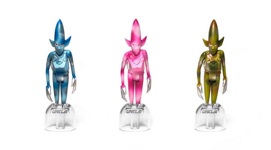 Figuras de los personajes de UNKLE llamadas UNKLE77 realizadas en colaboración con Super 7