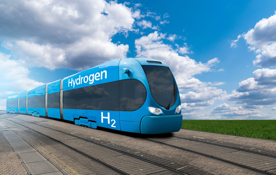 Uso del hidrógeneo verde en el transporte, tren propulsado con combustible de hidrógeno verde