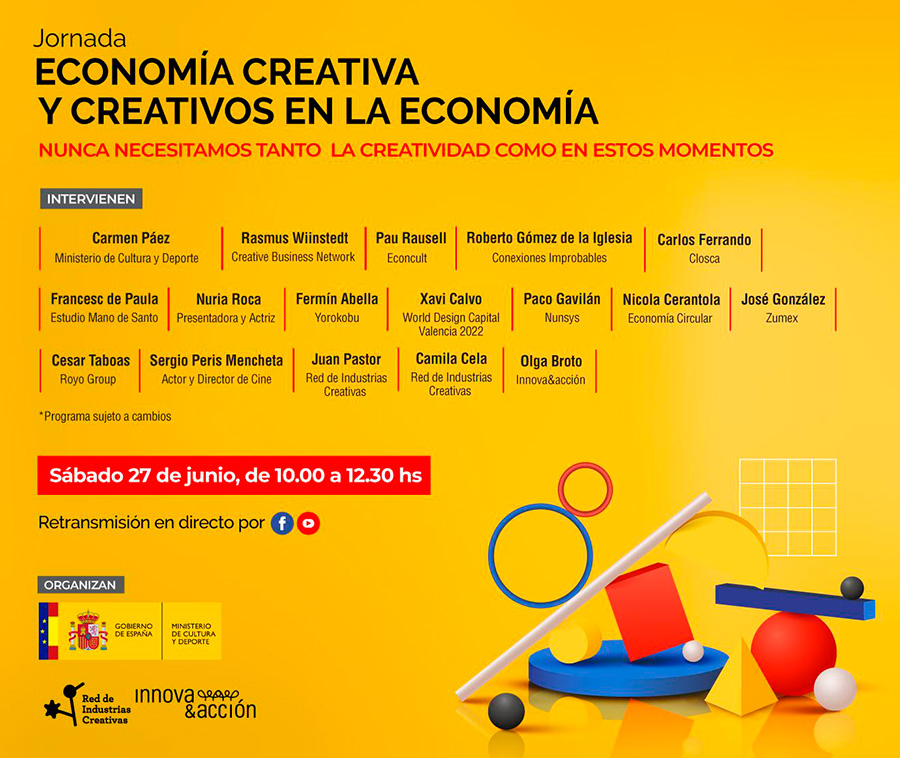 jornada economía creativa y creativos en la economía, programa