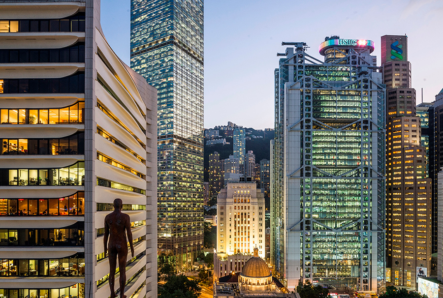 Instalación de Antony Gormley Event Horizon en Hong Kong, vista 11