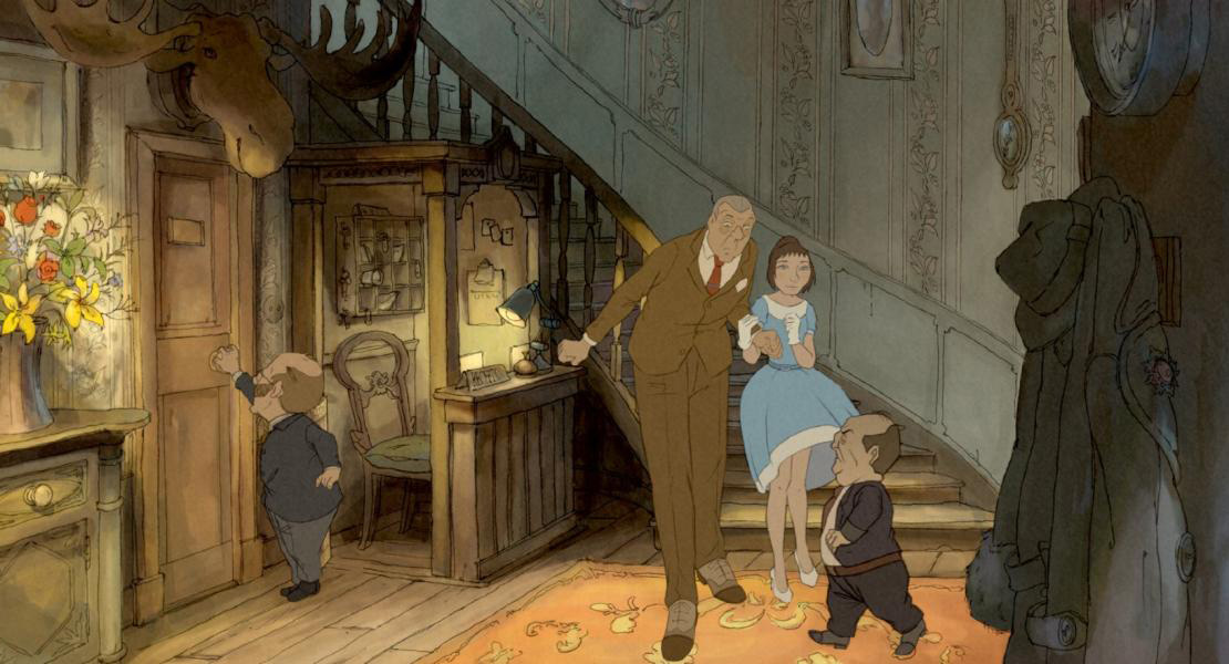 Fotograma de la película de animación El ilusionista de Sylvain Chome basado en un guión de Jacques Tati
