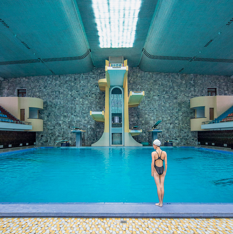 Libro Model City Pyongyang de fotografías de arquitectura de Corea del Norte. Complejo deportivo Changgwang, instalación que puede albergara a 16.000 personas