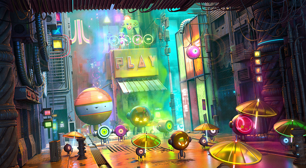 ilustrador jonathan ball ilustraciones 3D blade runner ally