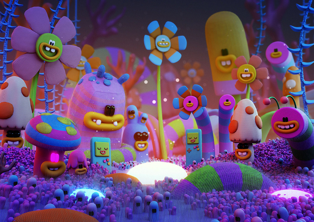 ilustrador jonathan ball ilustraciones 3D garden