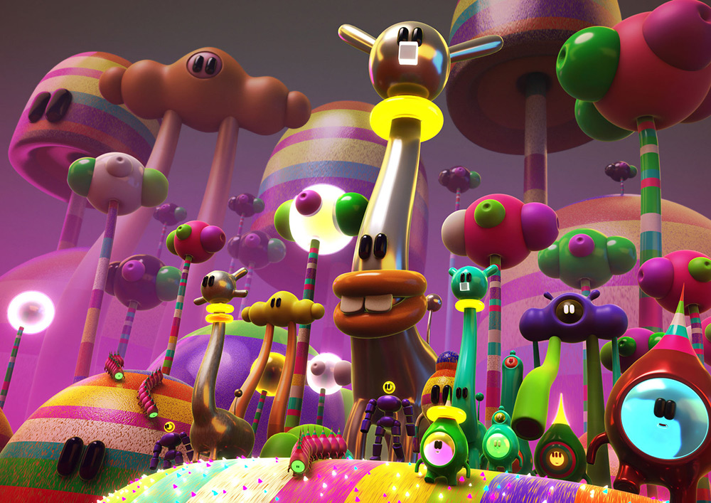 ilustrador jonathan ball ilustraciones 3D light creatures