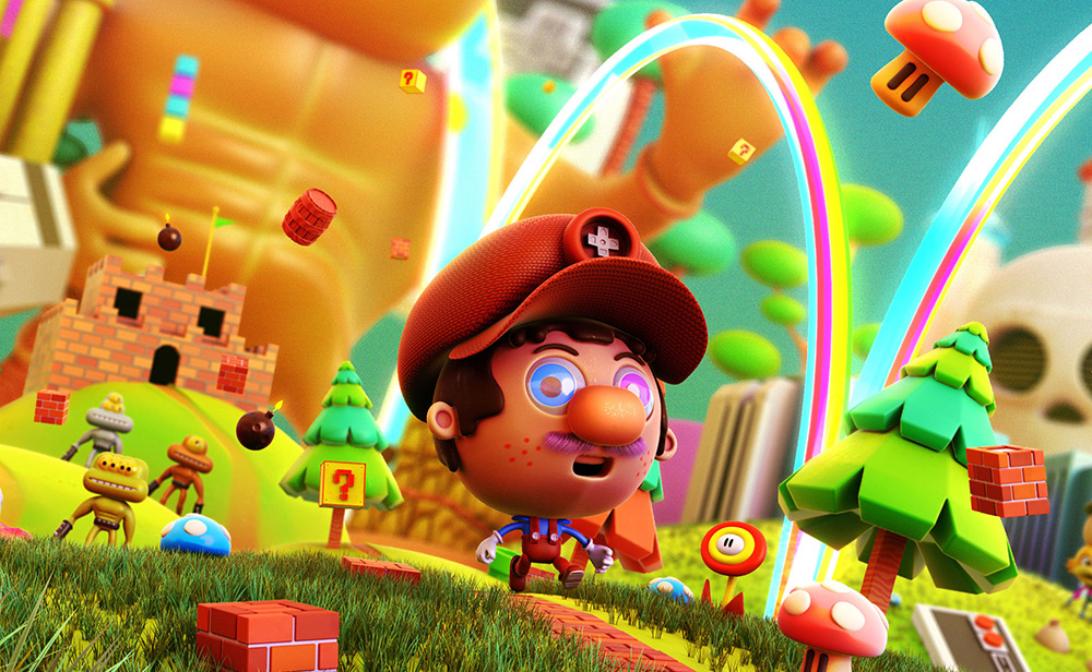 ilustrador jonathan ball ilustraciones 3D mutant mario blur