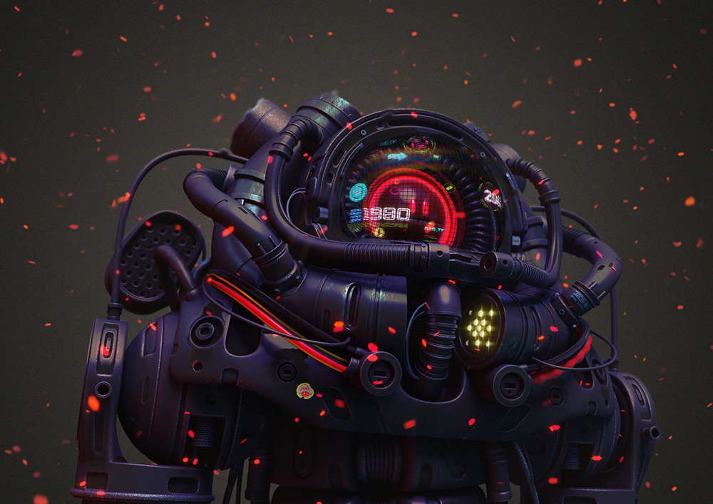 ilustrador jonathan ball ilustraciones 3D robot angle