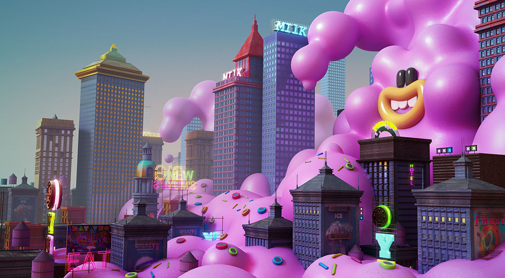 ilustrador jonathan ball ilustraciones 3D sugar city